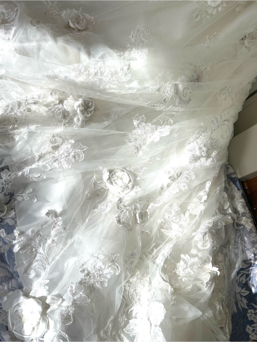 VTG NWOT Tag 10 Fits 2/4 Maggie Sottero Couture Bridal Gown 3D Floral Dress - Picture 7 of 17